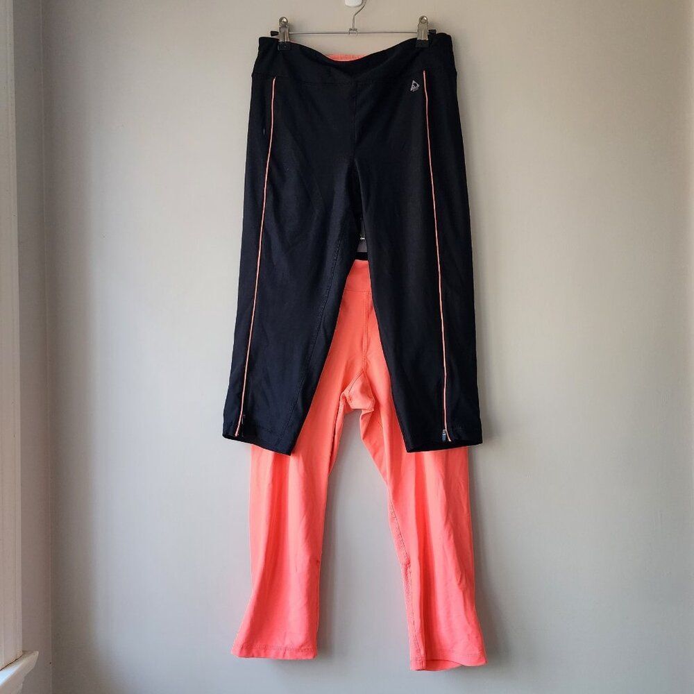 TWO Capri Length Zuzuzen Athletic Pants | Women's Medium | Black Orange Cropped